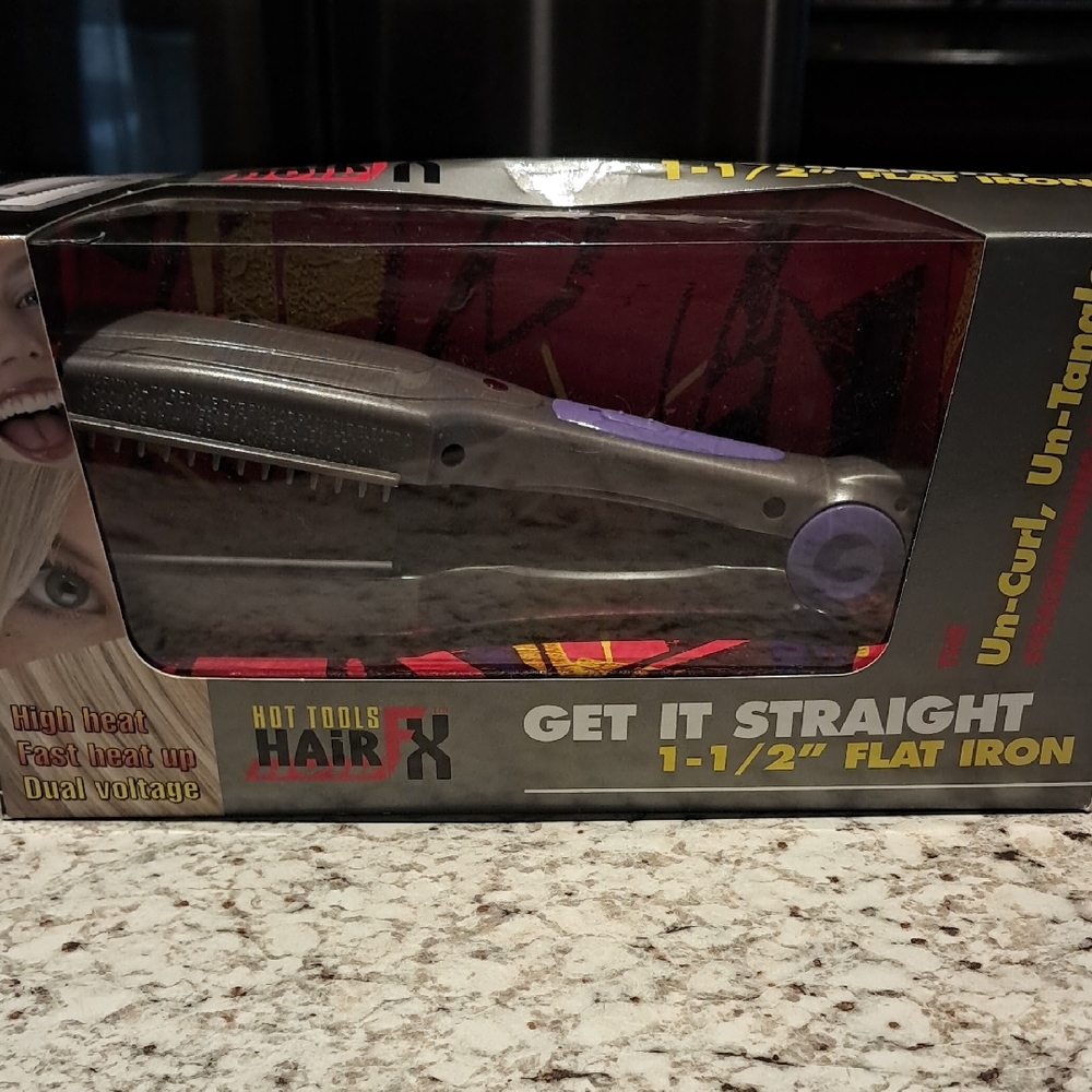 Hot Tools Hair FX Flat Iron 1-1/2" High Heat Dual Voltage